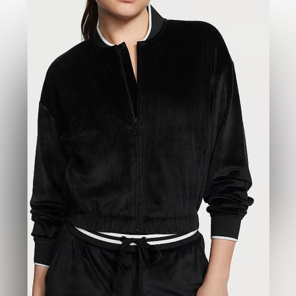 Victoria’s Secret Velour Ribbed Bomber Jacket NWT